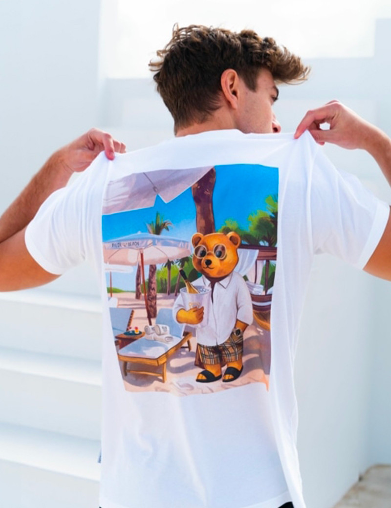 BARON FILOU T-SHIRT HOMME BLANC BACKPRINT LXXIX