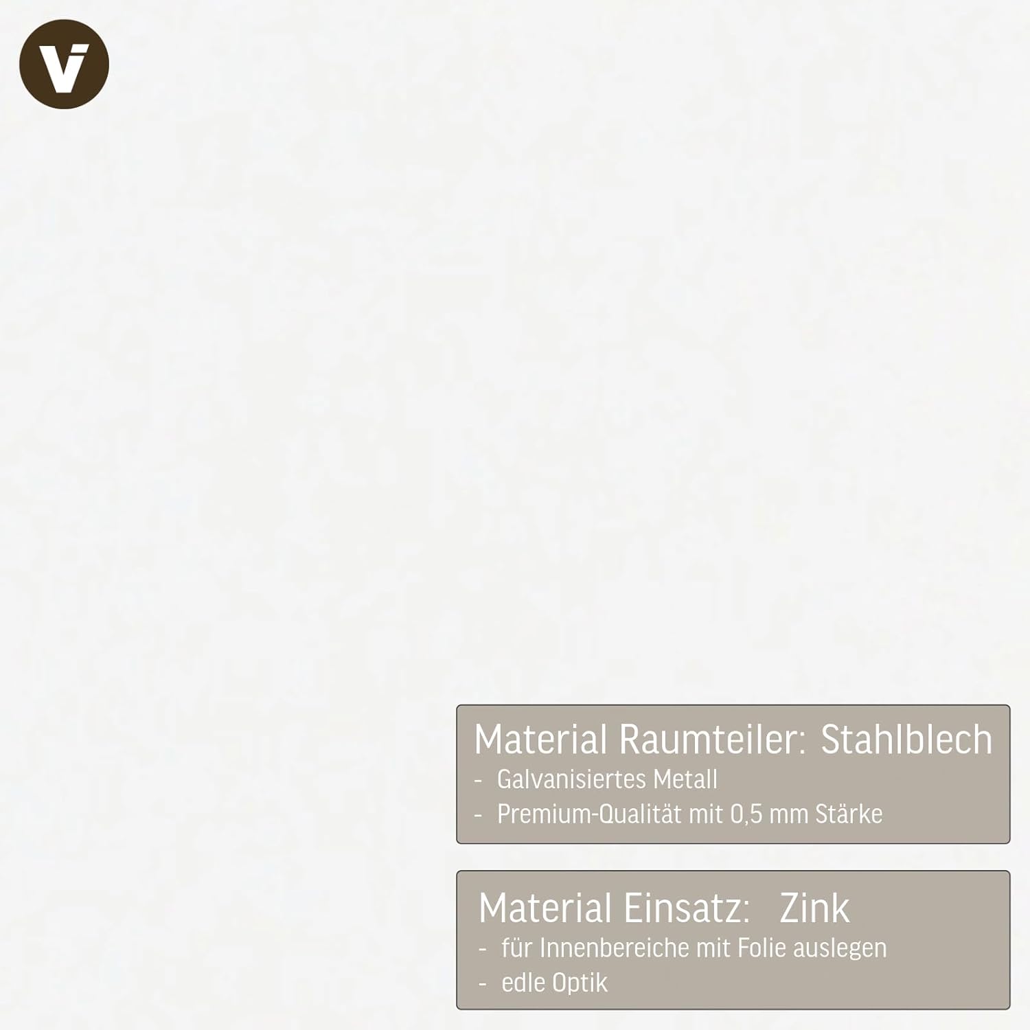 VIVANNO Pflanzkübel Raumteiler Sichtschutz Premium Stahlblech Weiß ELEMENTO 75x90x25