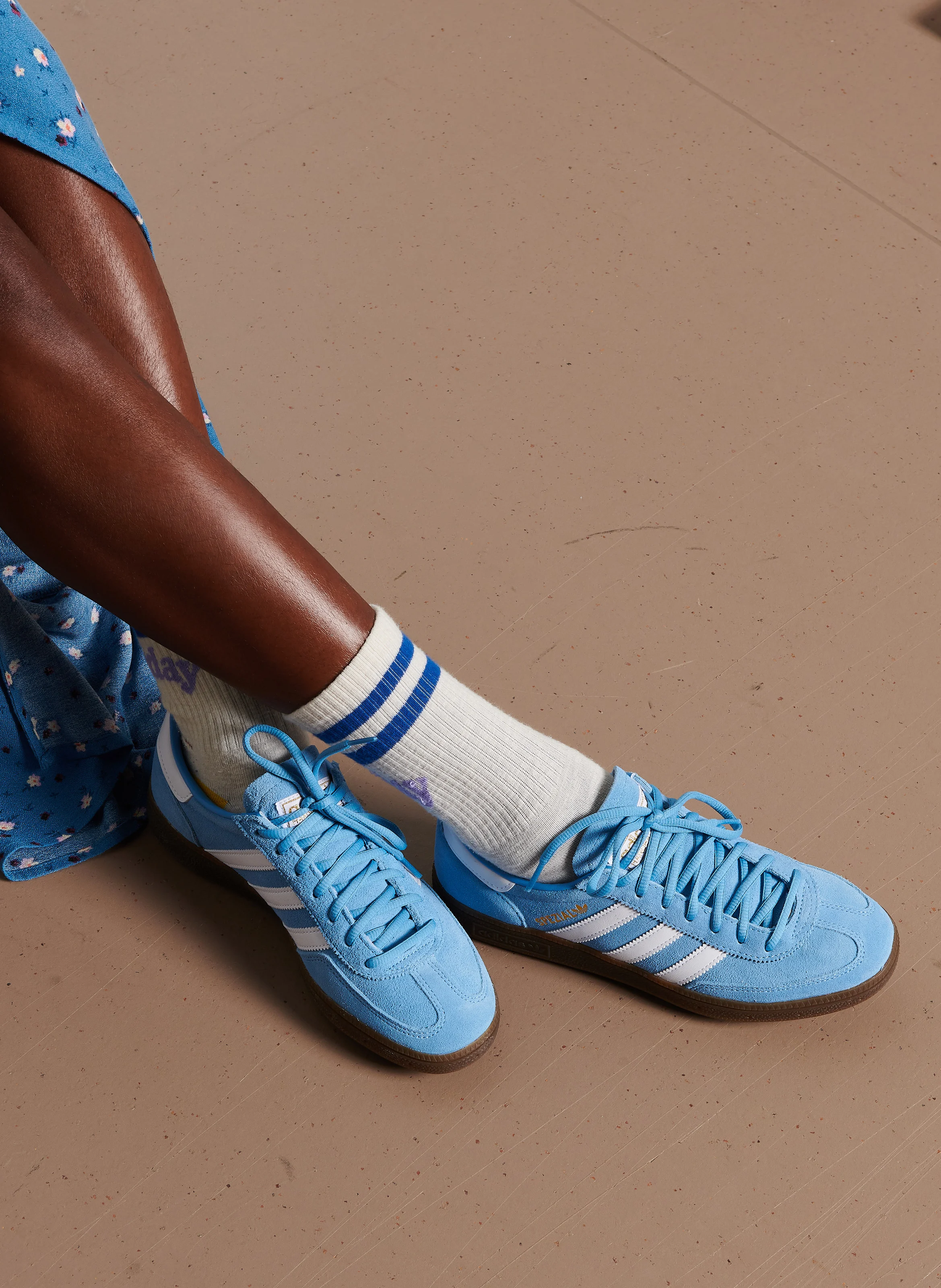 HANDBALL SPEZIAL - Baskets basses en cuir velours | Bleu
