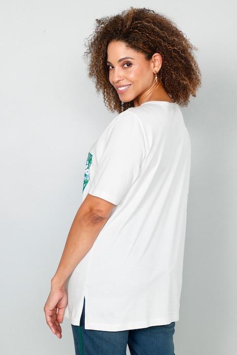 T-Shirt, Ziersteinchen, Rundhals