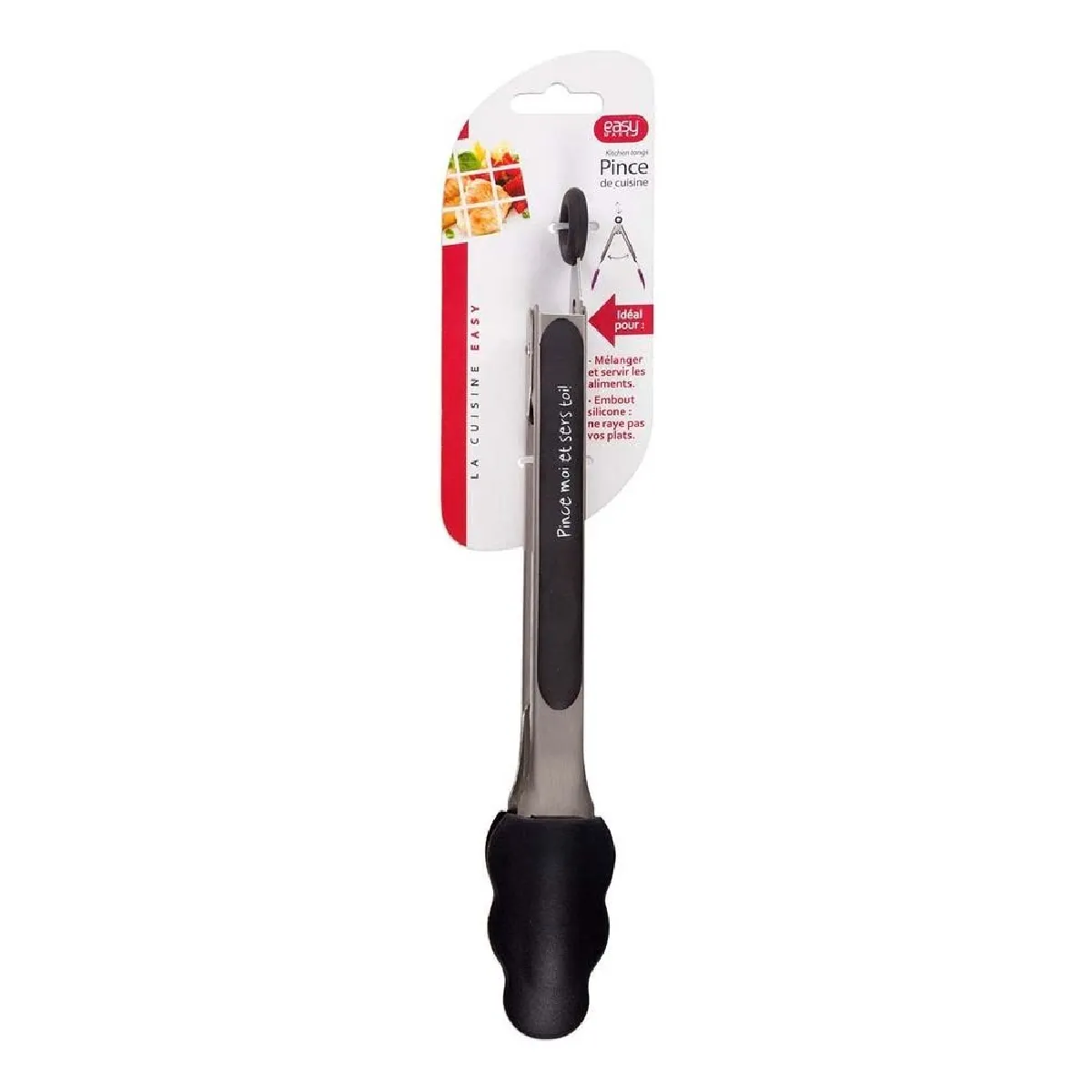 Easy Make Pince Cuisine Silicone Noir