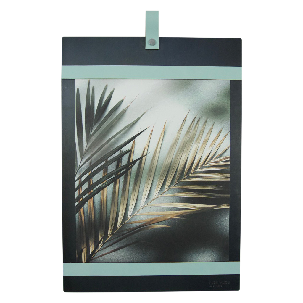Magneetbord met magneetstrips Leer: Lichtblauw (inclusief 6 leren magneetstrips)