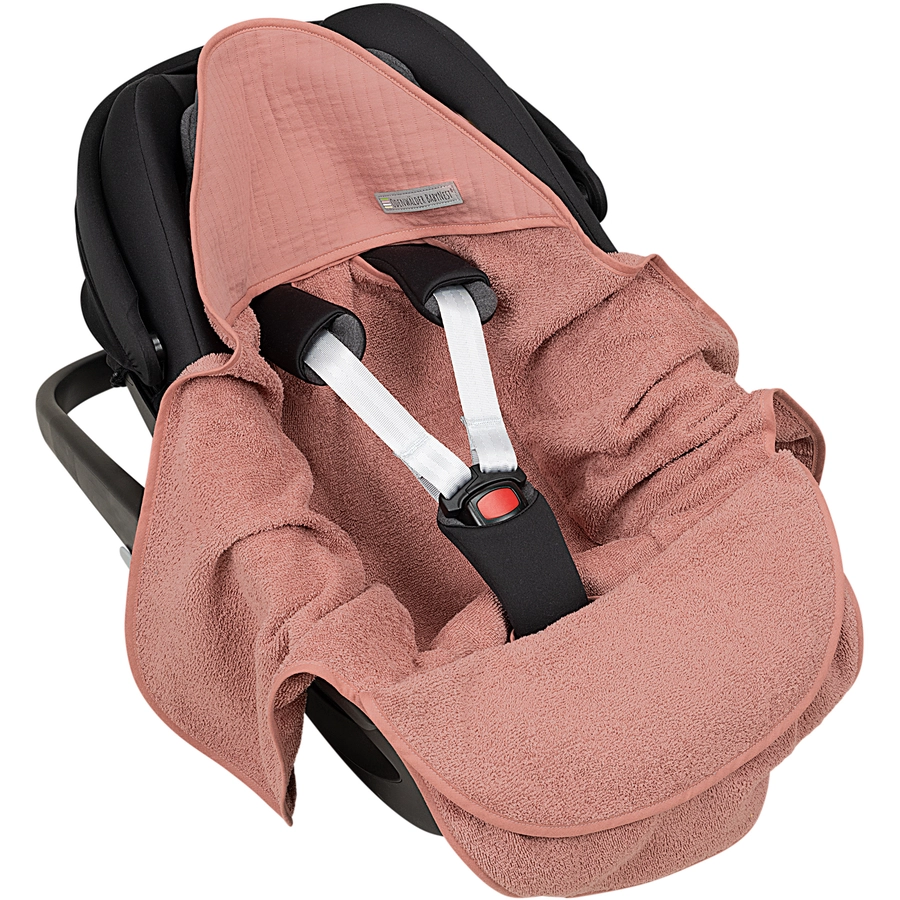 odenwälder Frottee-Einschlagdecke cranberry