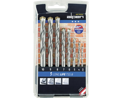 Alpine Long Life 8-delige steenboorset