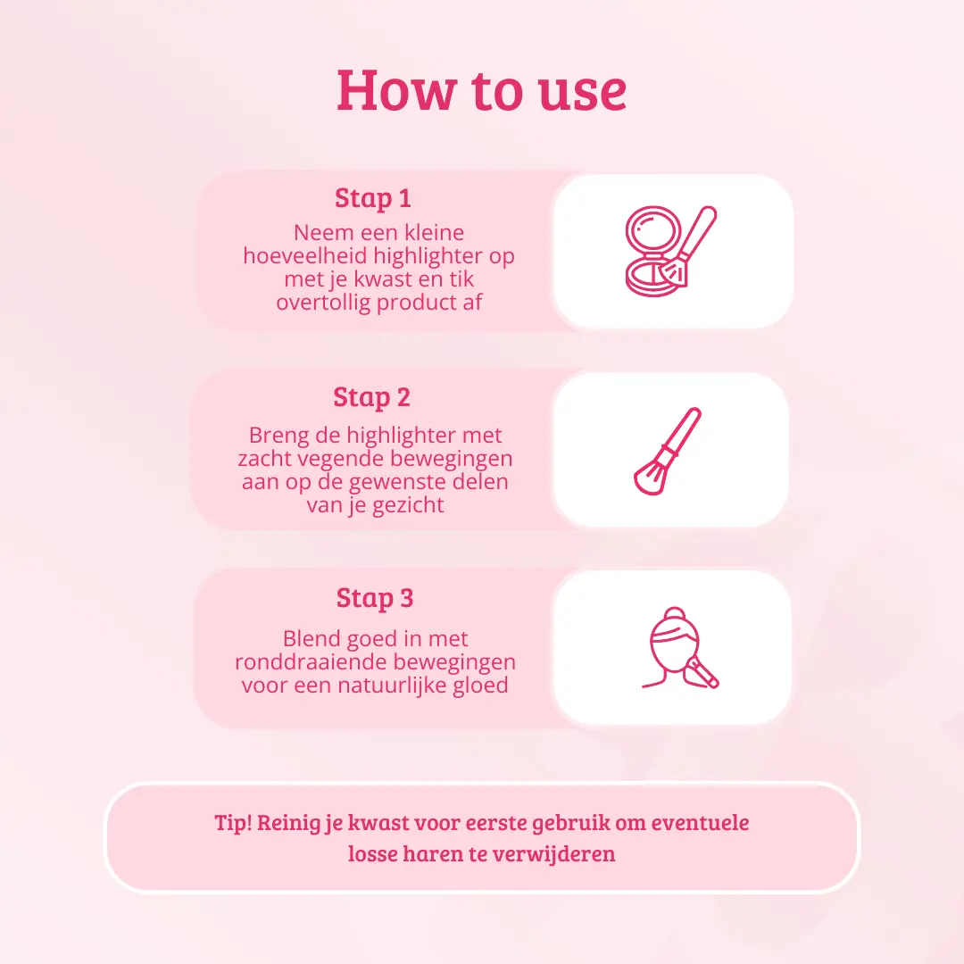 Soft Pink & Gold Highlighter Brush