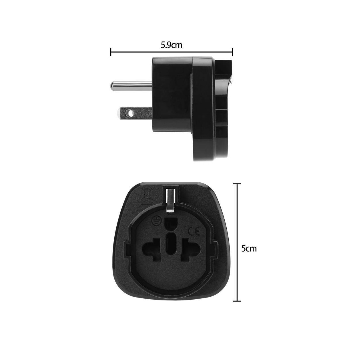 4x Socket Adapter Reise Plug Converter (type b til eu)