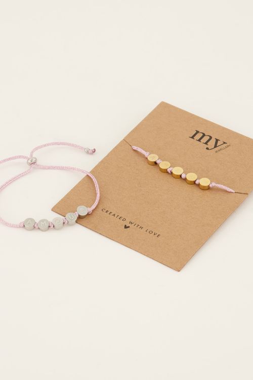 Souvenir roze armband amour