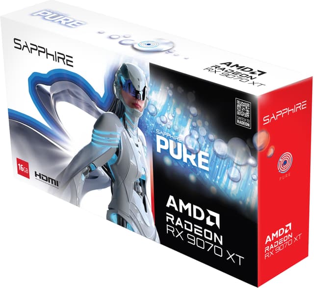 SAPPHIRE PURE AMD Radeon RX 9070 XT GAMING OC 16GB grafikkort