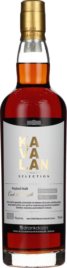 KAVALAN EX PEATED MALT SINGLE CASK 70CL