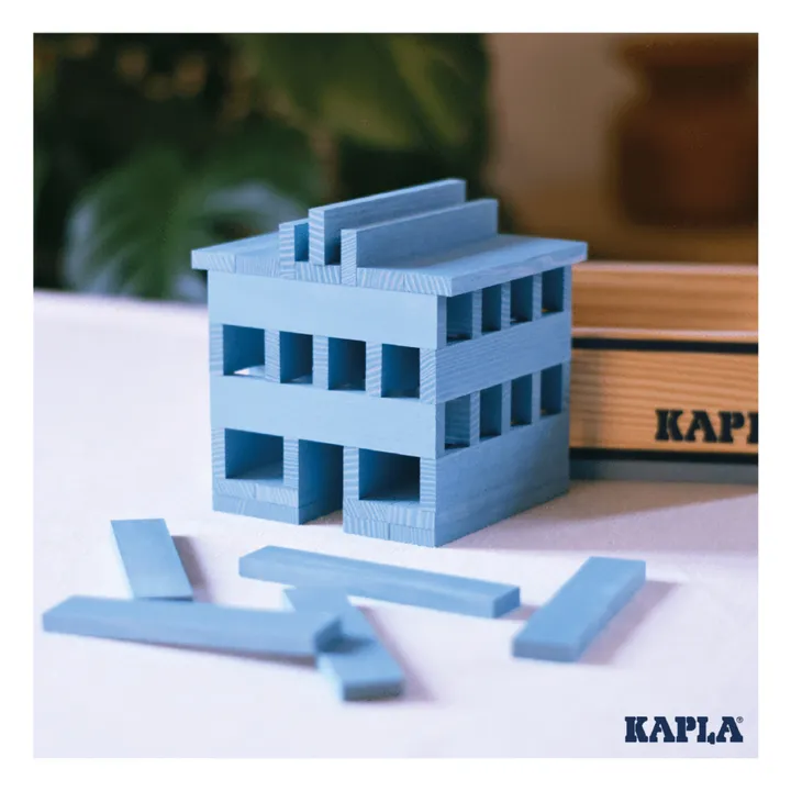 Kapla Coffret Carré - 40 planchettes  | Bleu ciel