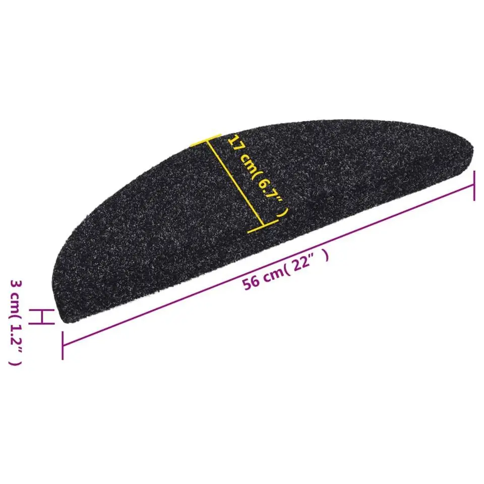 vidaXL - Trapmat - Zwart - Polypropyleen - 56 x 17 x 3 cm - 15 stuks
