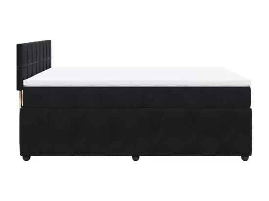 Sommier à lattes de lit avec matelas Noir 140x190 cm Velours
