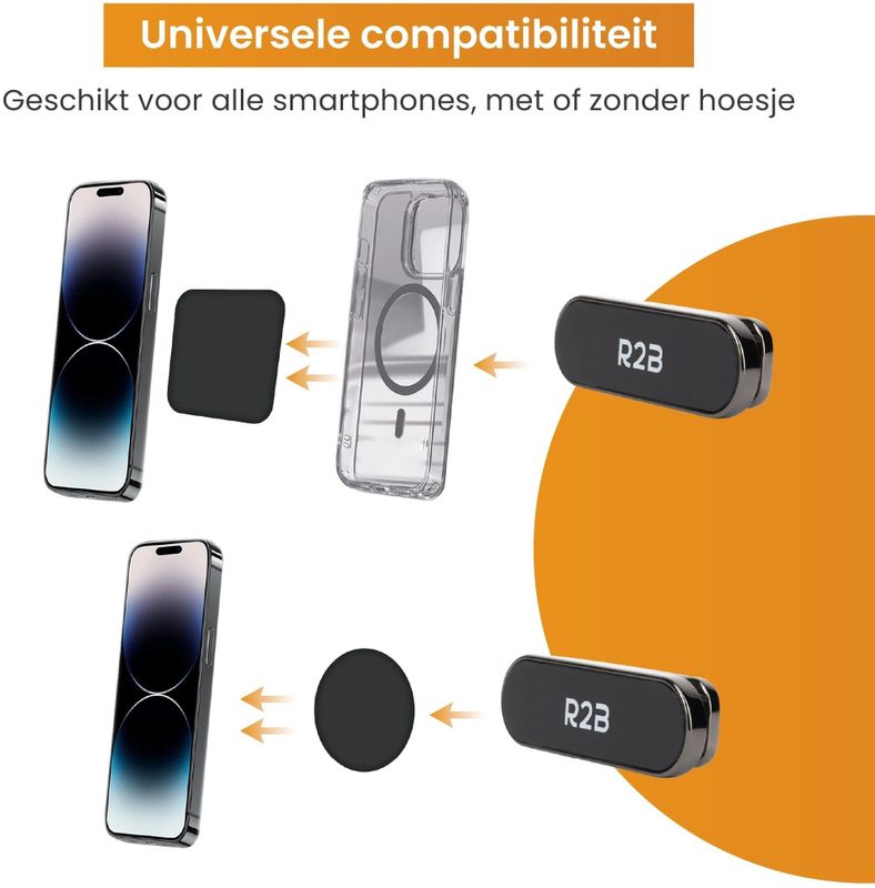 R2B - Marken - Telefoonhouder - Magnetisch - 360 Graden Draai- en Kantelfunctie
