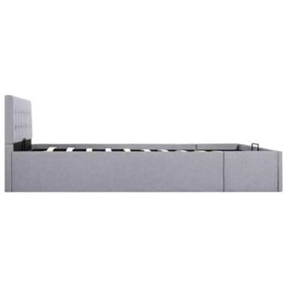 vidaXL - Bed met opbergruimte - Hydraulische - lichtgrijs - Stof - 140x200 cm