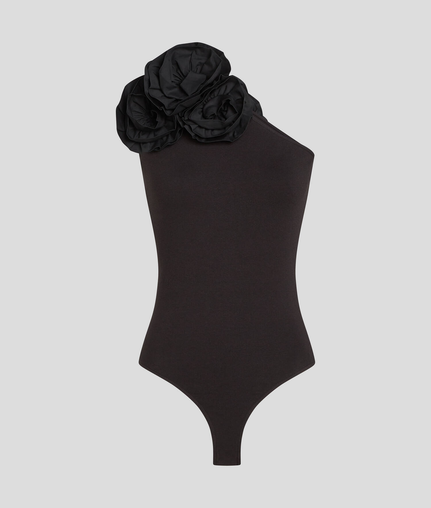 BODY FLORAL MONO-ÉPAULE - Noir
