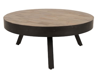 Couchtisch rund COFFEE SURI L schwarz /Teak massiv