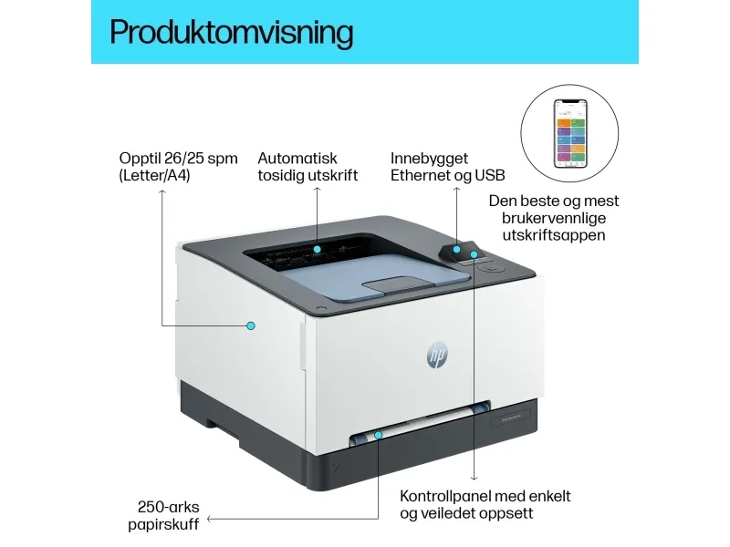 HP Color LaserJet Pro 3202dn - Printer - farve - Duplex - laser - A4/Legal - 600 x 600 dpi - op til 25 spm (mono) / op til 25 spm (farve) - kapacitet: 251 ark - Gigabit LAN, USB 2.0