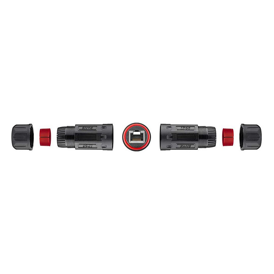 Goobay Coupleur modulaire RJ45 d'extérieur (IP68), CAT 6 STP
