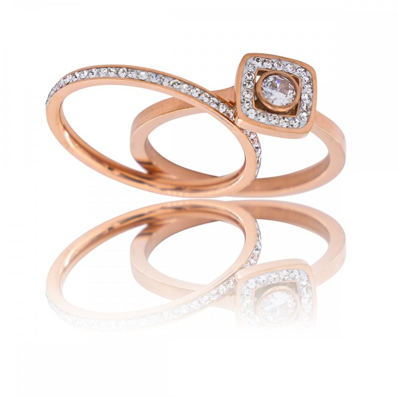 Duo de Bagues Strass Femme CARALA