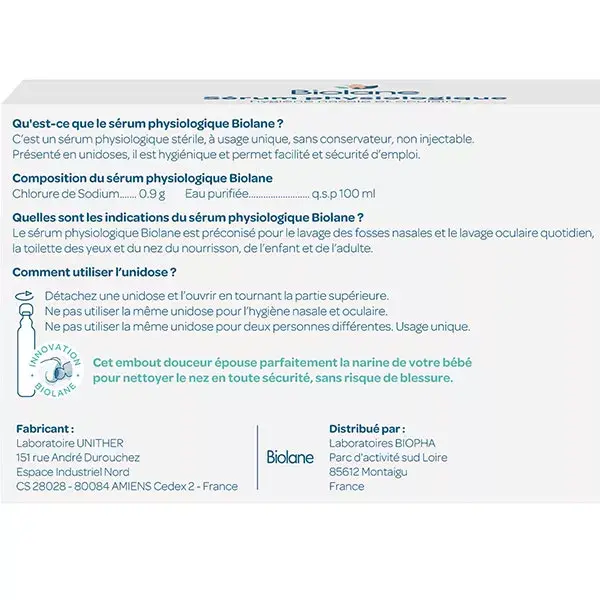 Biolane - Cuidado com o Soro Fisiológico - Bico de segurança redondo - 30 frascos de dose única de 5 ml