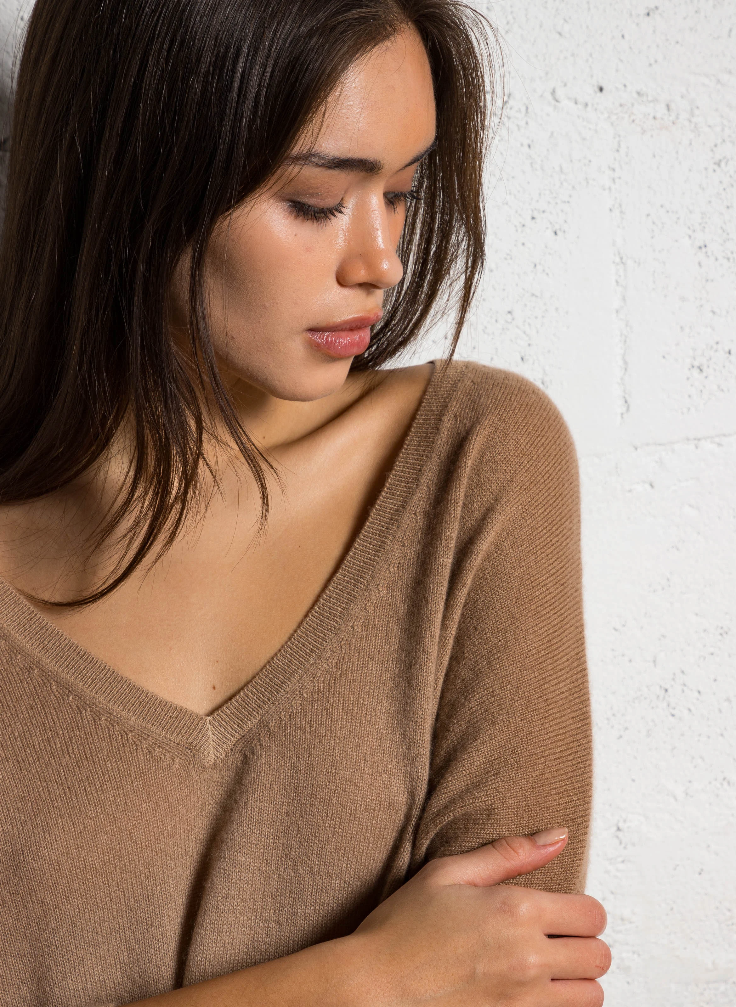 MINIE DYE - Pull oversize en cachemire| Marron