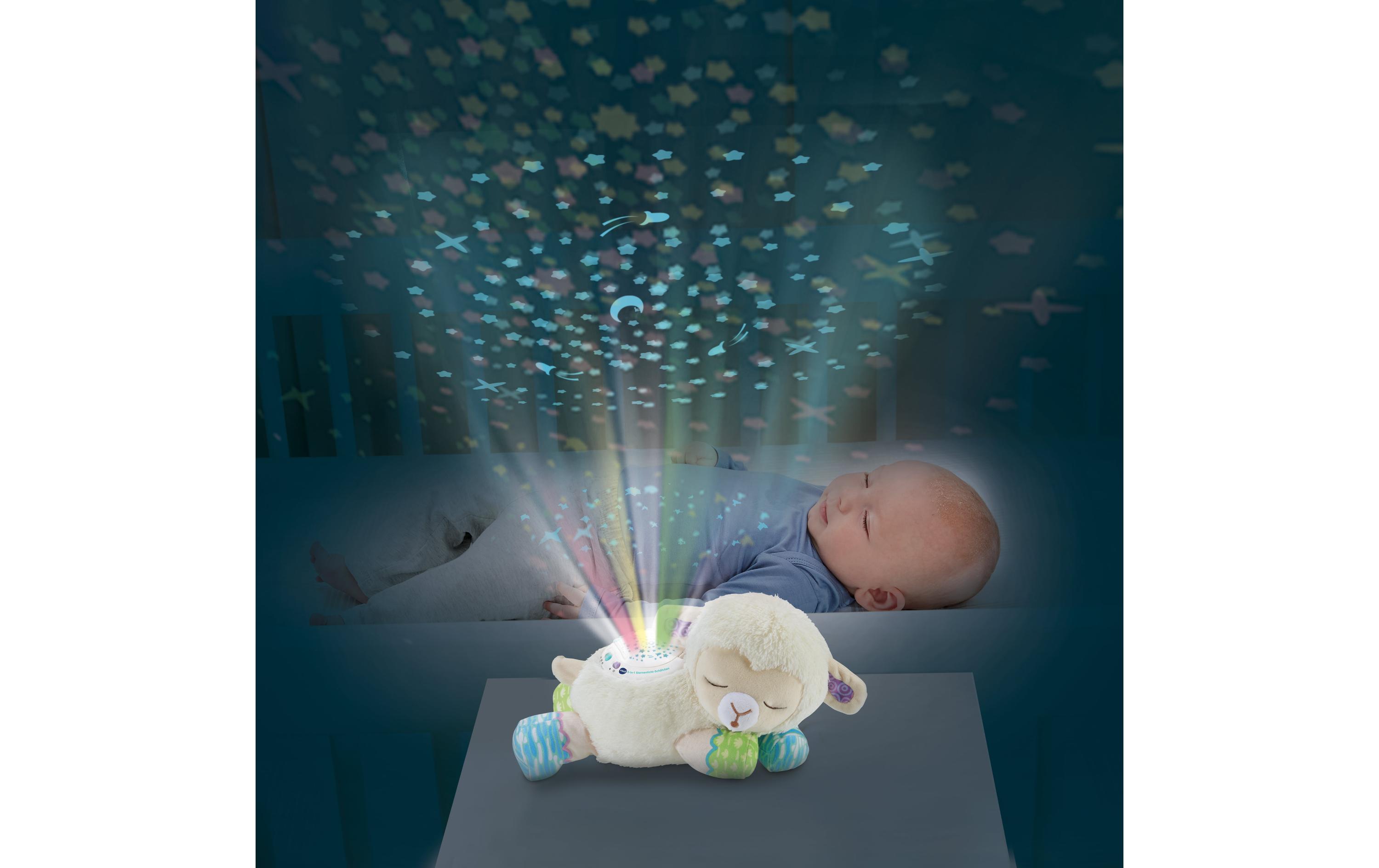 Nachtlicht 3-in-1 Sternenlicht-Schäfchen -DE-Babyspielzeug zum Schlummern und Spielen