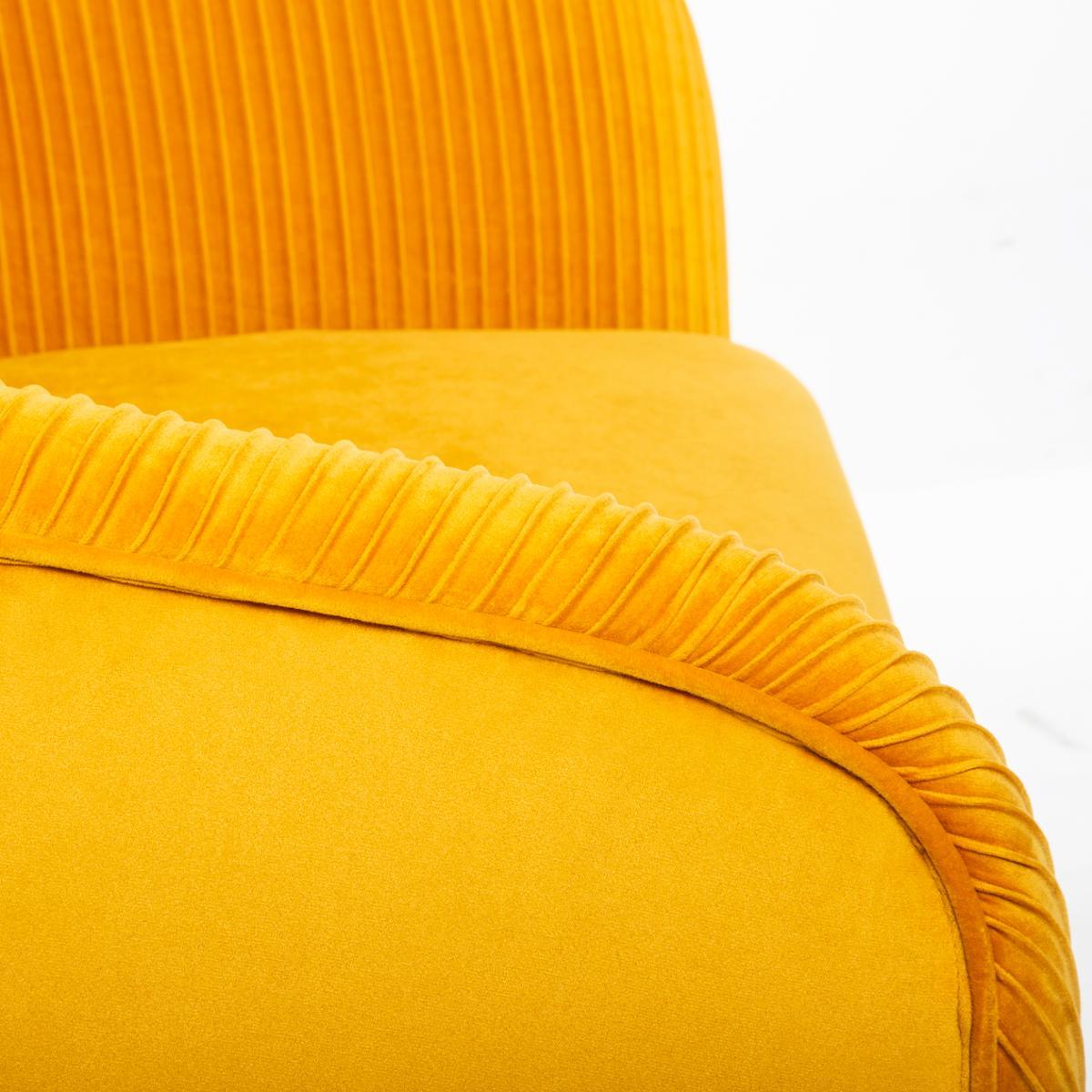 FAUTEUIL VELOURS SOLARO OCRE