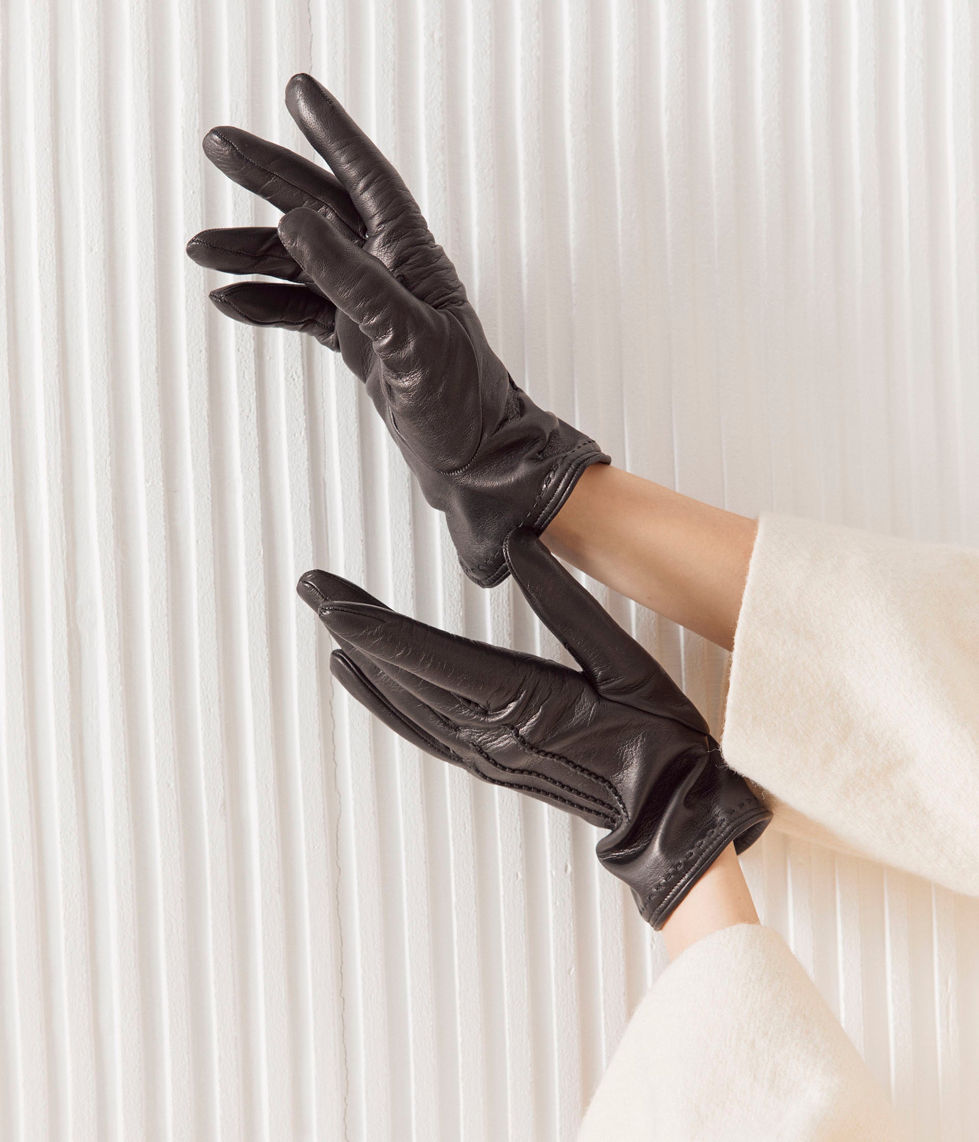 Gants en cuir noirs Robin
