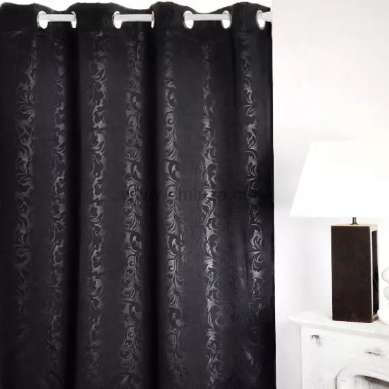 Rideau occultant (140 x H240 cm) Design Noir