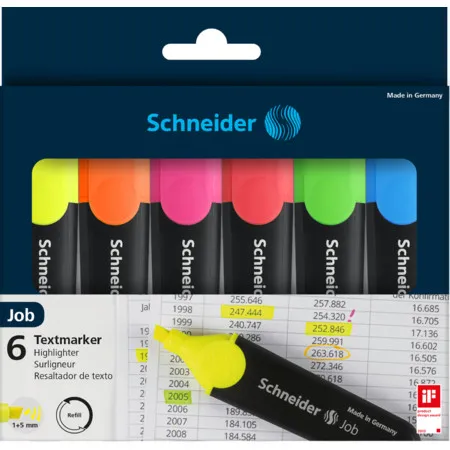 Schneider Textmarker Job, 6er-Etui