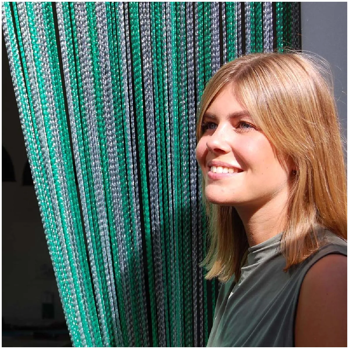LA TENDA Rideau de porte PVC - Vert 90x210 cm