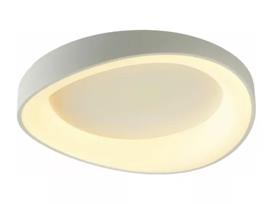 Plafonnier rond blanc épuré LED intégrées dimmable 50 cm - Belina