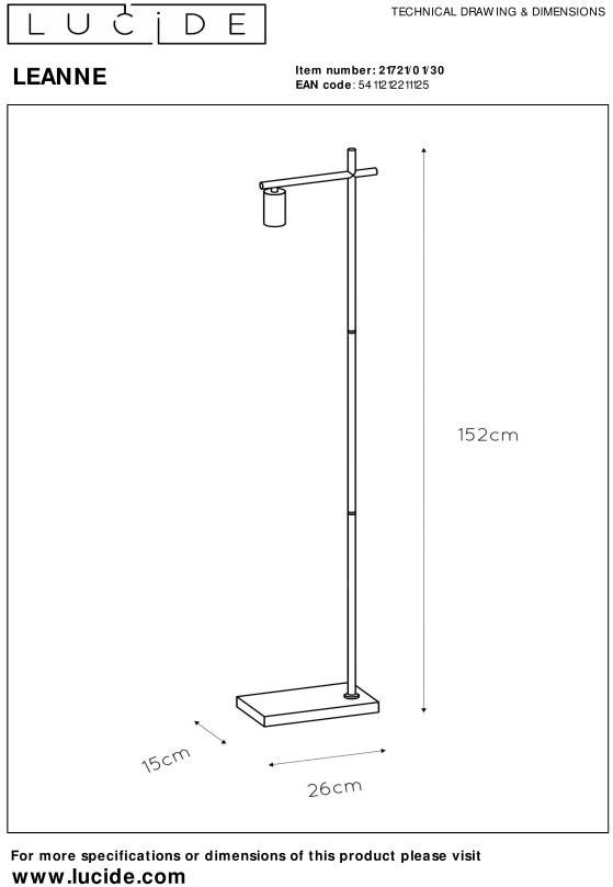 Lucide   Leanne Vloerlamp