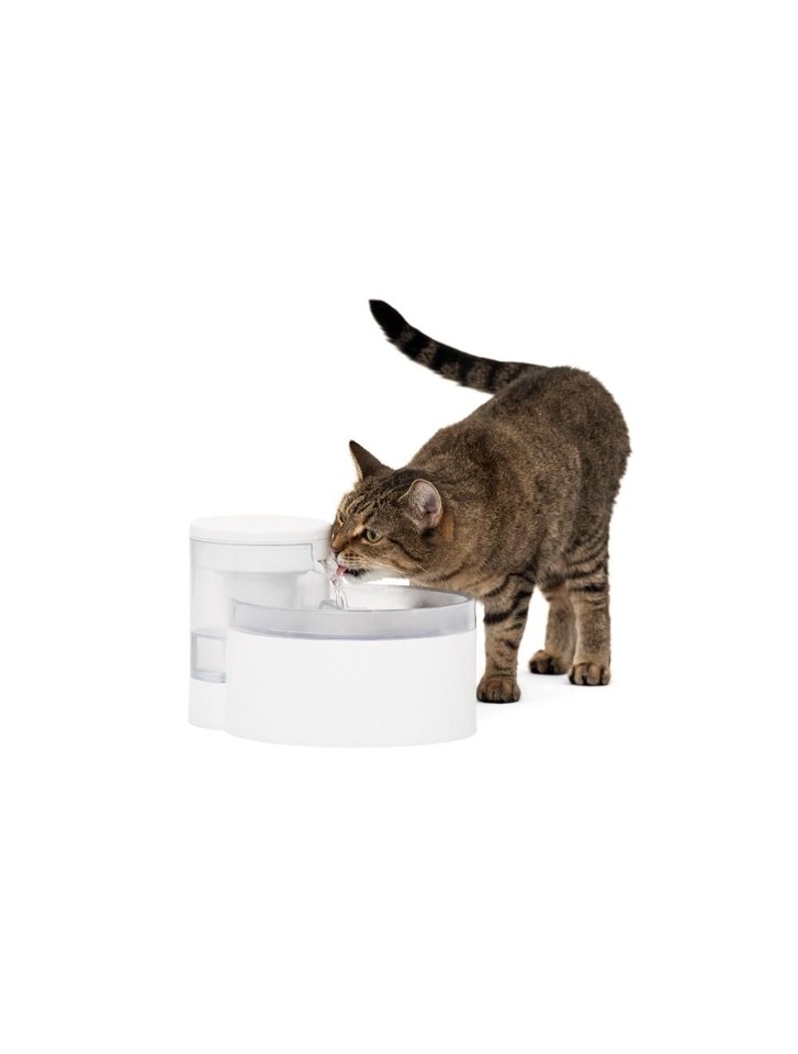 Petsafe - Outlast 1,7L vand fontæne til katte uden pumpe - virker med centrifugal kraften - nem rengøring
