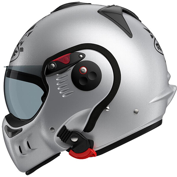 Roof - Casque Boxer Alpha Blackstar Argent / Noir Mat