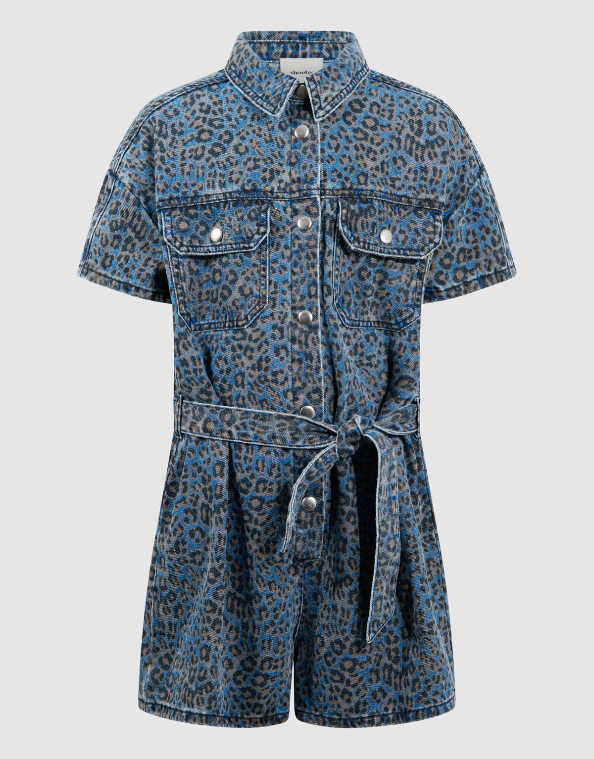 Denim Leopard Jumspuit Blauw