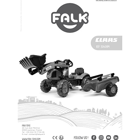 Falk Toys Claas frontlæsser med vogn