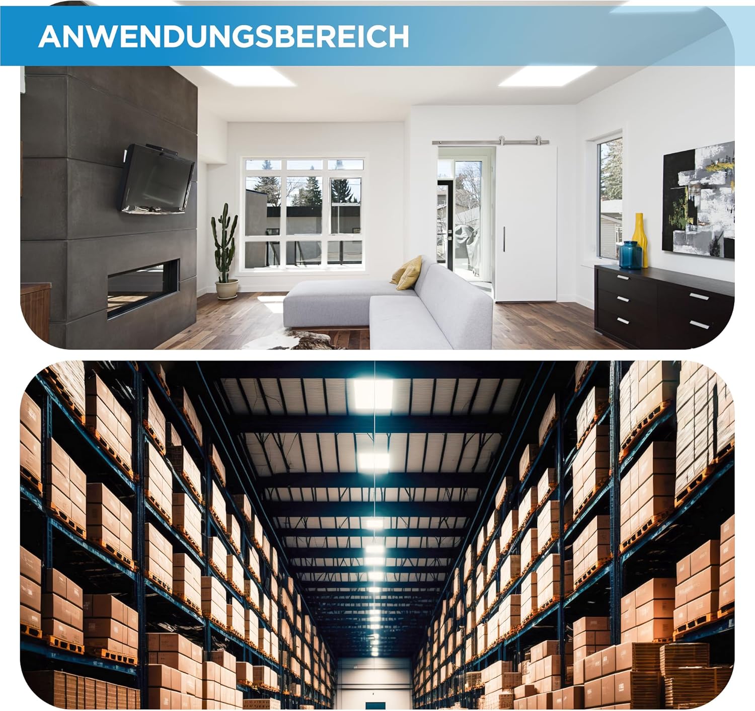 LED Panel 62x62-6er Pack LED Deckenpanel Tageslicht 6500K 4000lm Deckenleuchte Rasterdecke Einbauleuchte Deckenlampe Einbau Platten Rasterlampe (Kaltweiß)