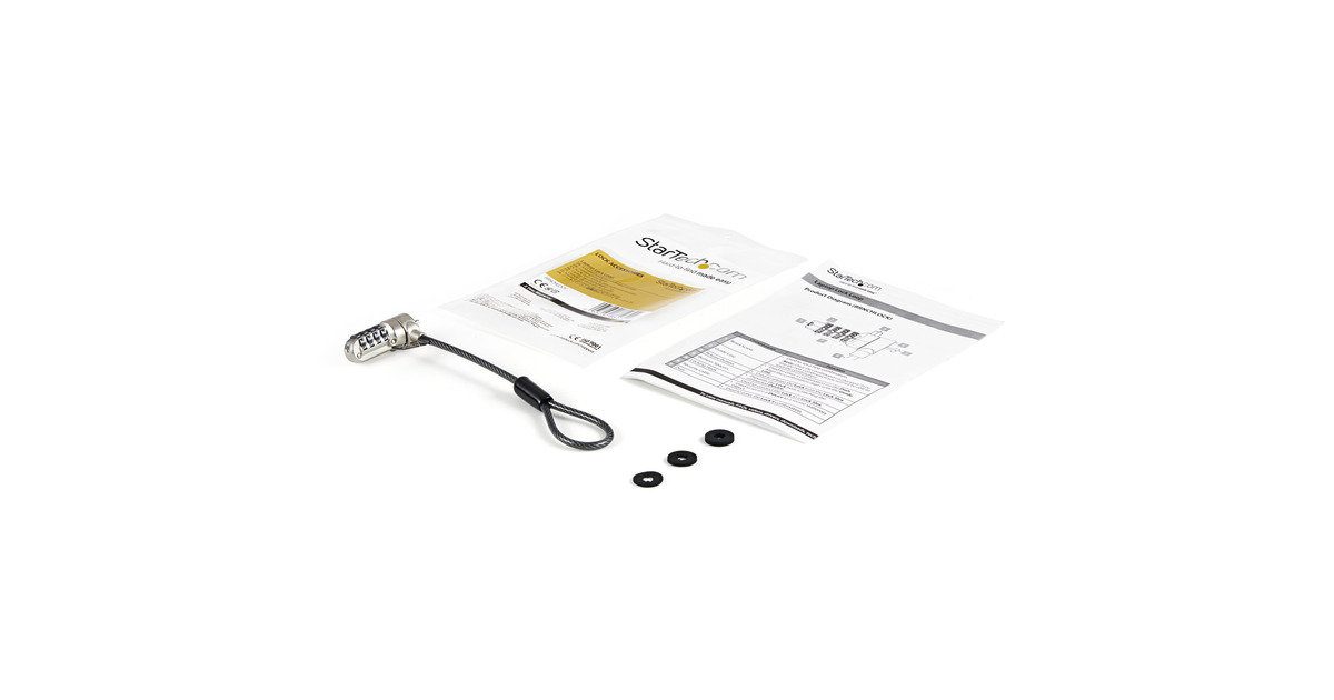StartechLaptop kabelslot verlenglus - 15cm kabel & slot diefstalbeveiliging