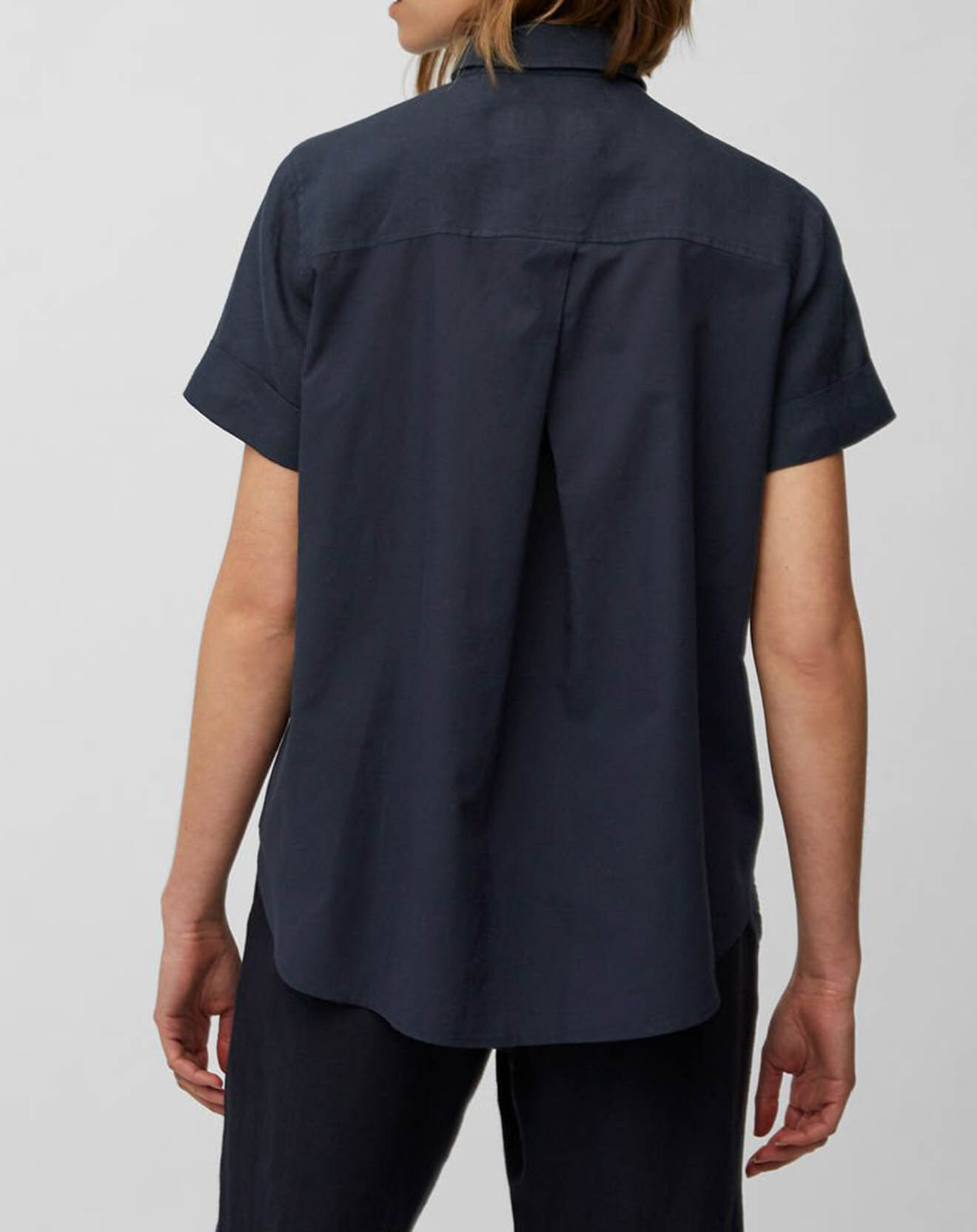 Marc O'Polo Chemise 100% Lin Zahia bleu marine