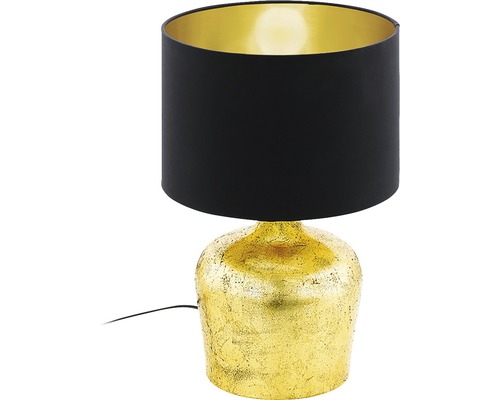Tafellamp, 1-lichts, H 38 cm, Manalba, zwart/goud