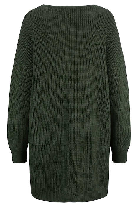 Long-Pullover, großer Stern, V-Ausschnitt, Langarm