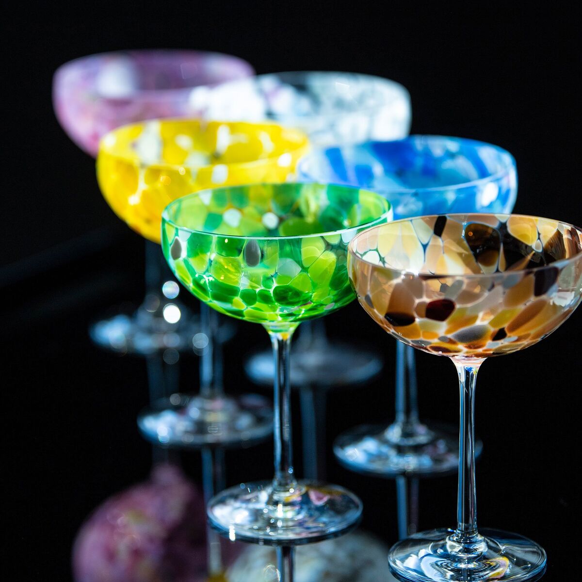 Swirl champagneglass 22 cl, blå