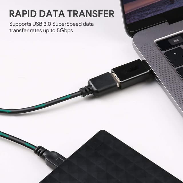 Superhurtig adapter USB-C til USB 3.0 Sort