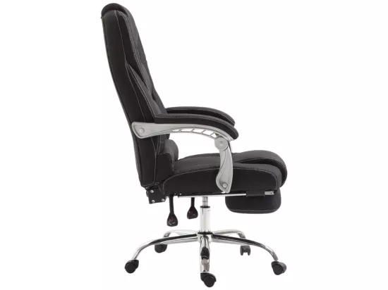 Chaise de bureau - Tissu & Métal chromé - Noir - Pacific