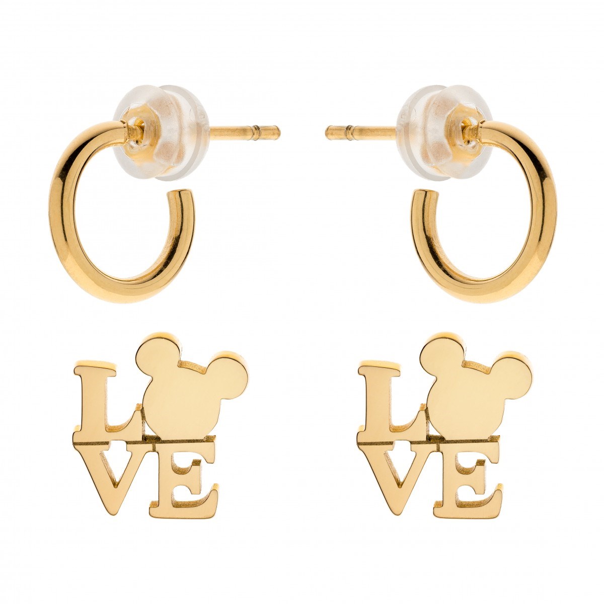 Lot de 2 paires de boucles d'oreilles Disney - Mickey