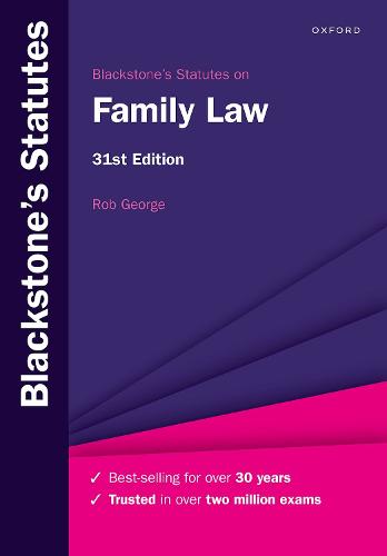 Blackstone's Statutes on Family Law - Blackstone's Statute Series (Paperback)