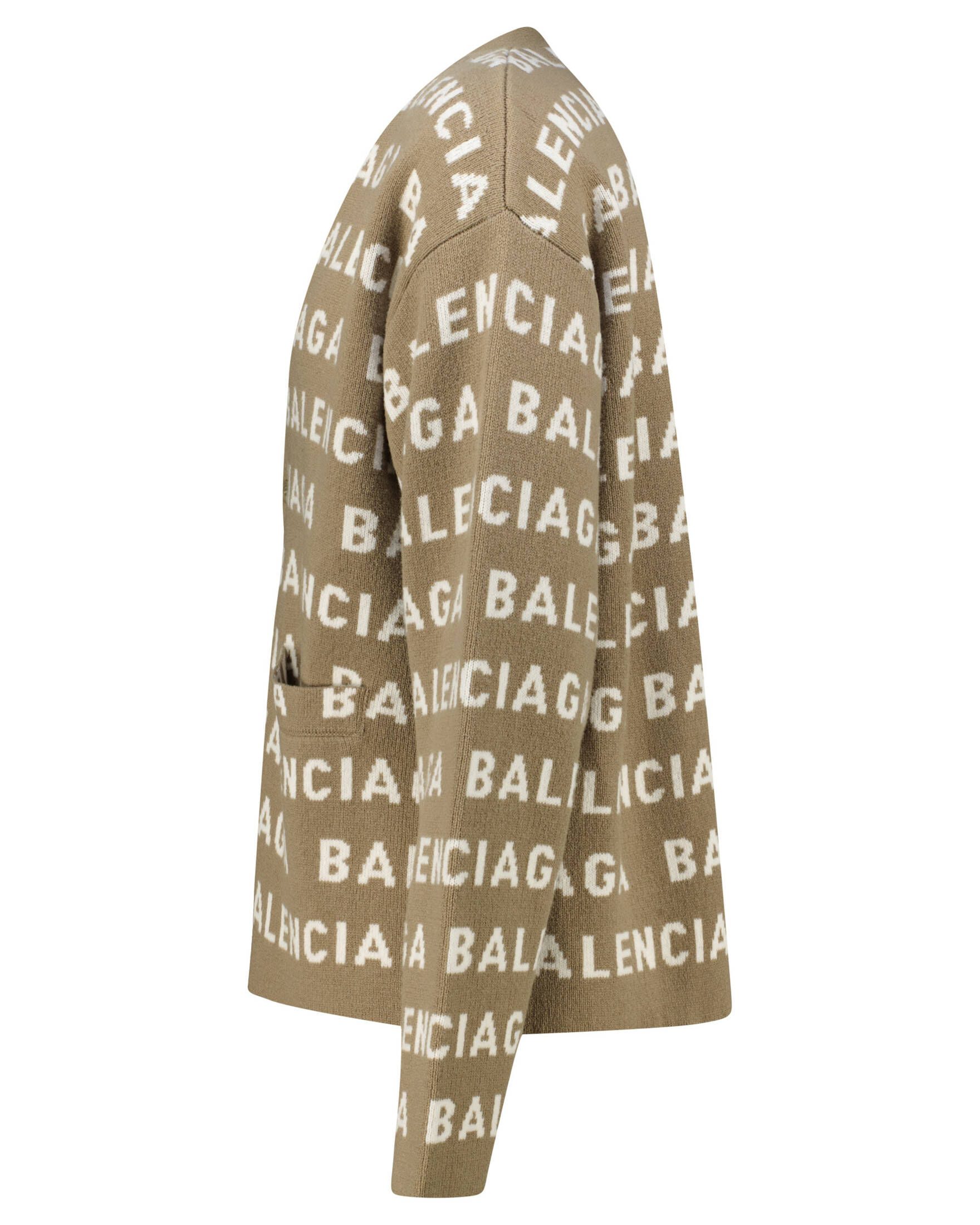 Balenciaga| Herren Strickjacke ALL-OVER LOGO mit Wolle