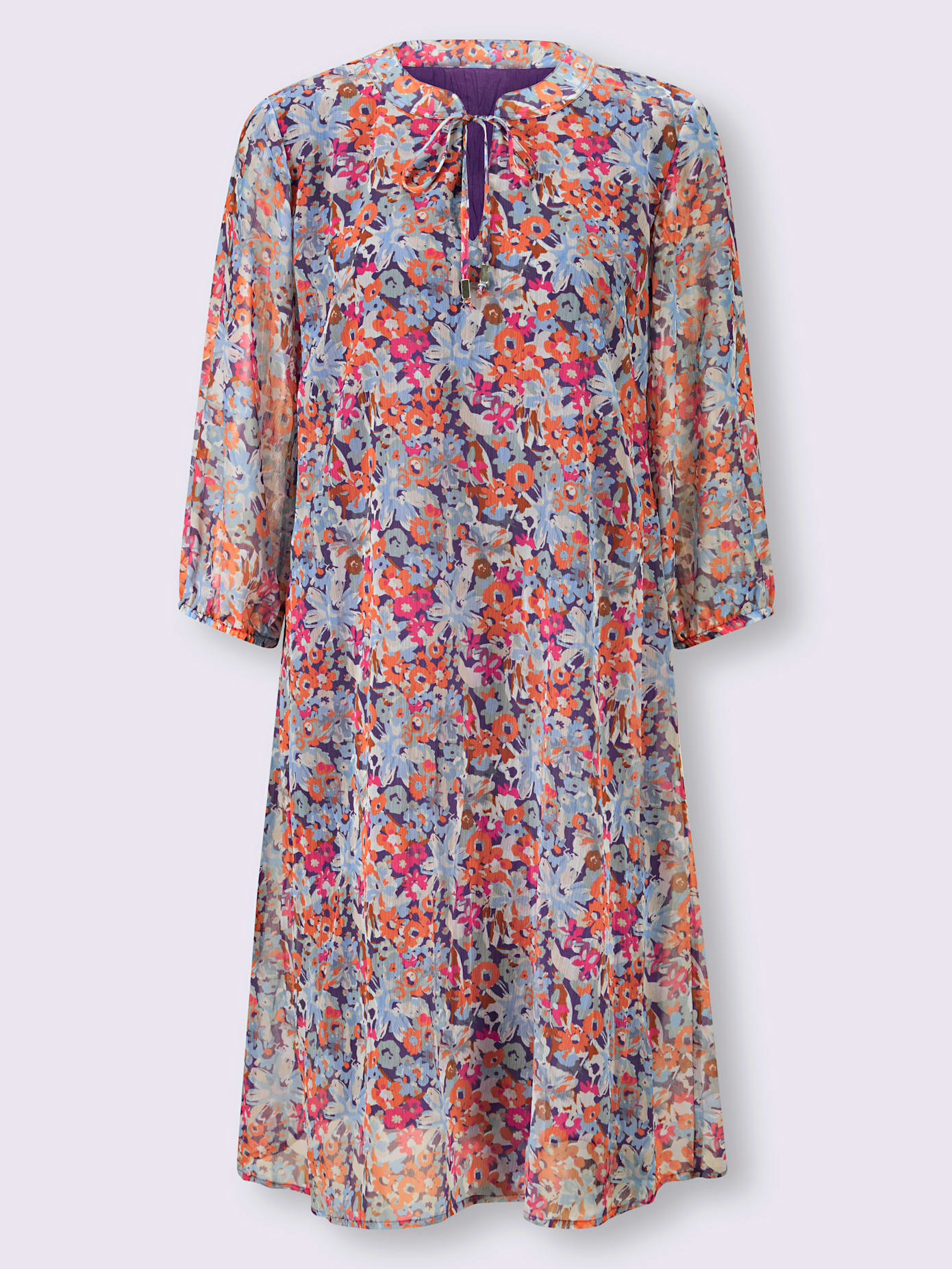 Robe imprimée qualité froissée, repassage superflu