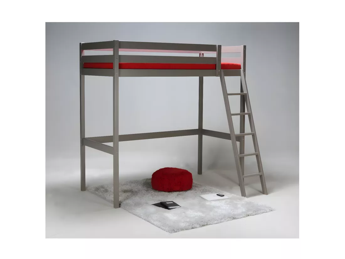 Lit mezzanine STUDIO 90x190 + 1 sommier / Gris Taupe